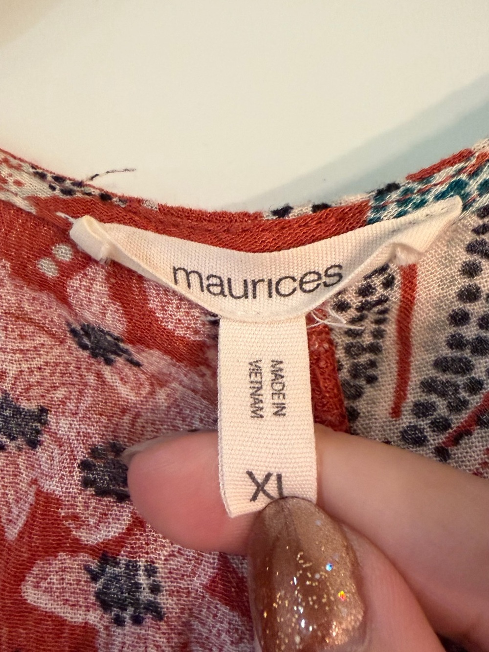 Maurice’s Floral Rust Open-Front Women's Kimono - Picture 2 of 4